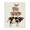 Stupell Industries Barnyard Buds Stacked Animals Canvas Wall Art